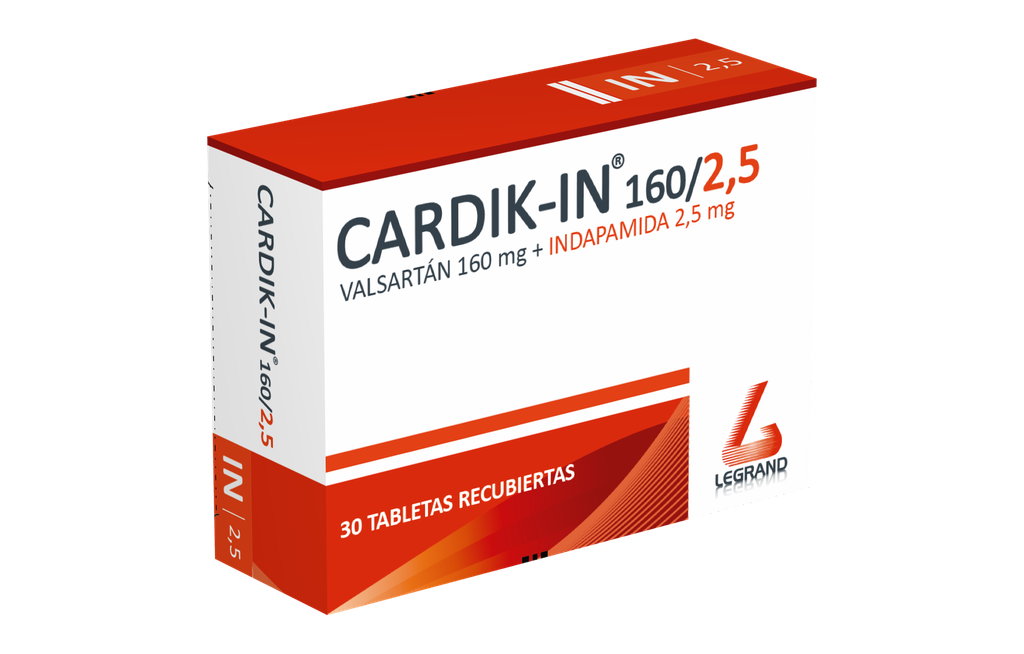 CARDIK IN 160/2,5mg TABLETAS CAJA X 30