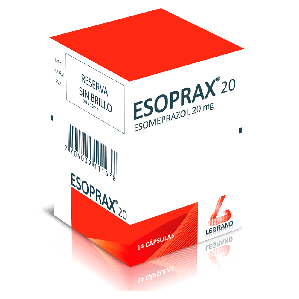 ESOPRAX 20 mg CAPSULAS CAJA X 14 (ESOMEPRAZOL)
