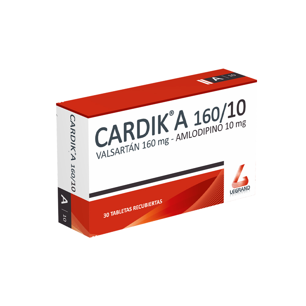CARDIK A 160/10mg TABLETAS RECUBIERTAS X 30 (VALSARTÁN)