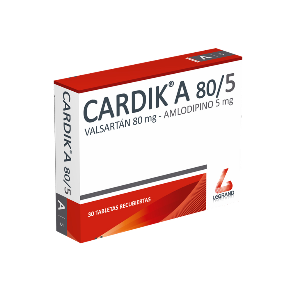 CARDIK A 80/5mg TABLETAS RECUBIERTAS X 30 (VALSARTÁN)