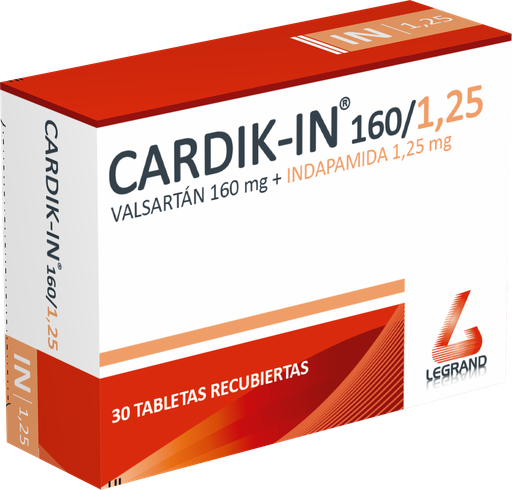 [LPT11827] CARDIK IN 160 /1,25mg TABLETAS CAJA X 30