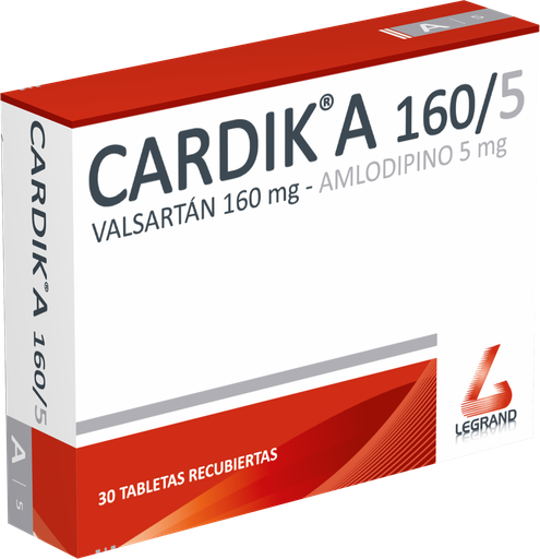 [LPT16755] CARDIK A 160/5mg TABLETAS RECUBIERTAS X 30