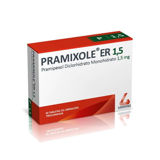 [LPT11880] PRAMIXOLE ER 1,5mg TABLETAS DE LIBERACIÓN PROLONGADA CAJA X 30 (PRAMIPEXOL)