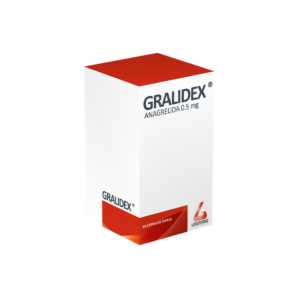 GRALIDEX 0,5mg CAPSULAS CAJA X 30 (ANAGRELIDE) | Sanapraxis