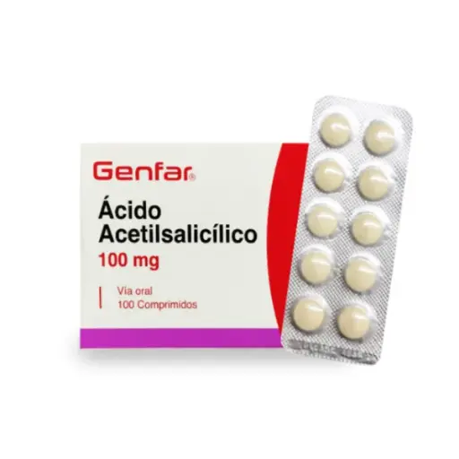 [LPT21008] ACIDO ACETILSALICILICO 100 MG TAB GENFAR CAJA X 100 