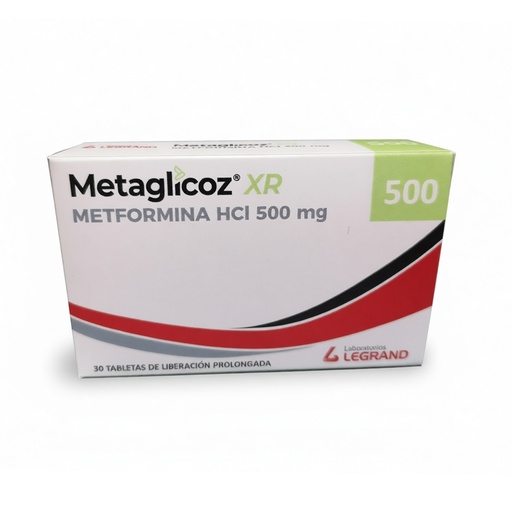 [LPT10004] METAGLICOZ XR 500mg TABLETAS RECUBIERTAS CAJA X 30