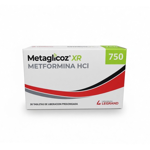 [LPT10008] METAGLICOZ XR 750mg TABLETAS CAJA X 30