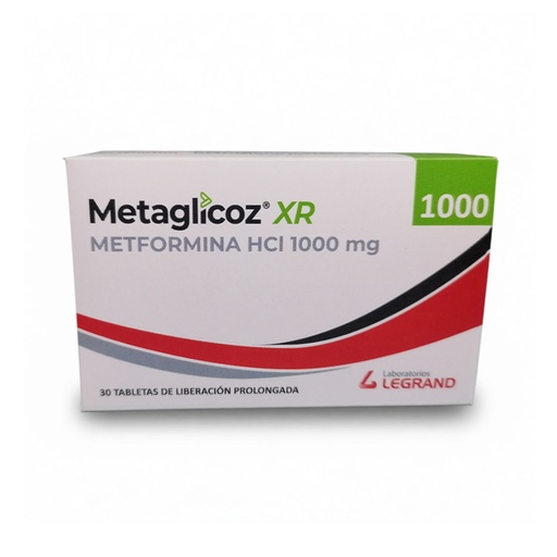 [LPT10000] METAGLICOZ XR 1000 mg TABLETAS RECUBIERTAS CAJA X 30